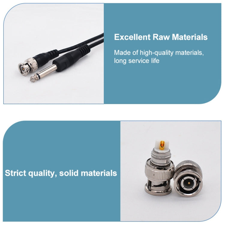 BNC Male To 6.35mm Plug Connection Cable, 1m, 2m, 3m BNC Male To 6.35mm Plug Connection Cable, 1m, 2m, 3m
